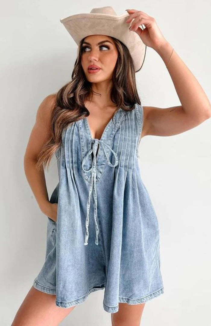 DIXIE DENIM ROMPER