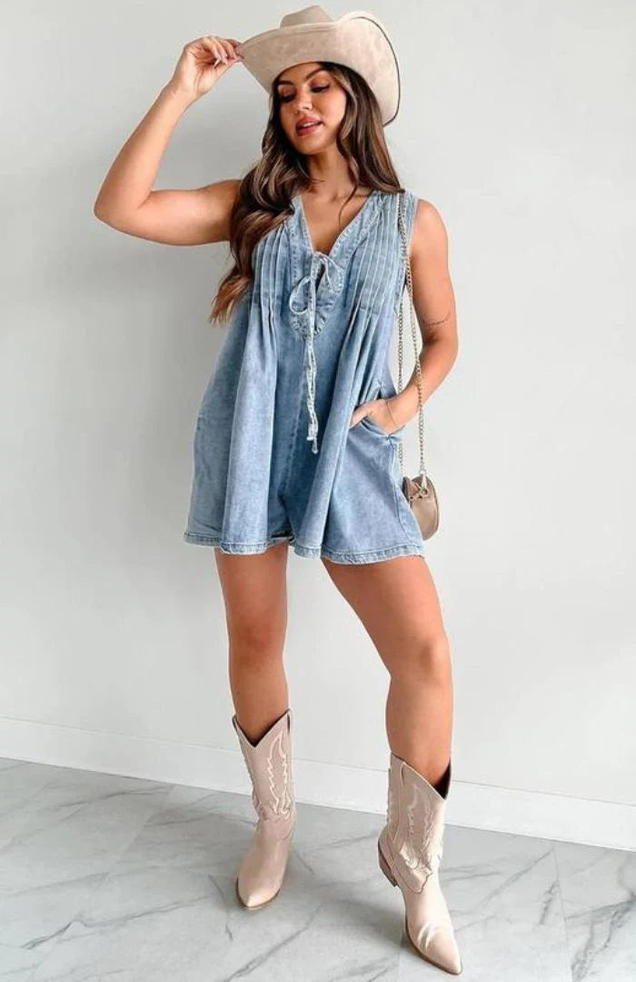 DIXIE DENIM ROMPER