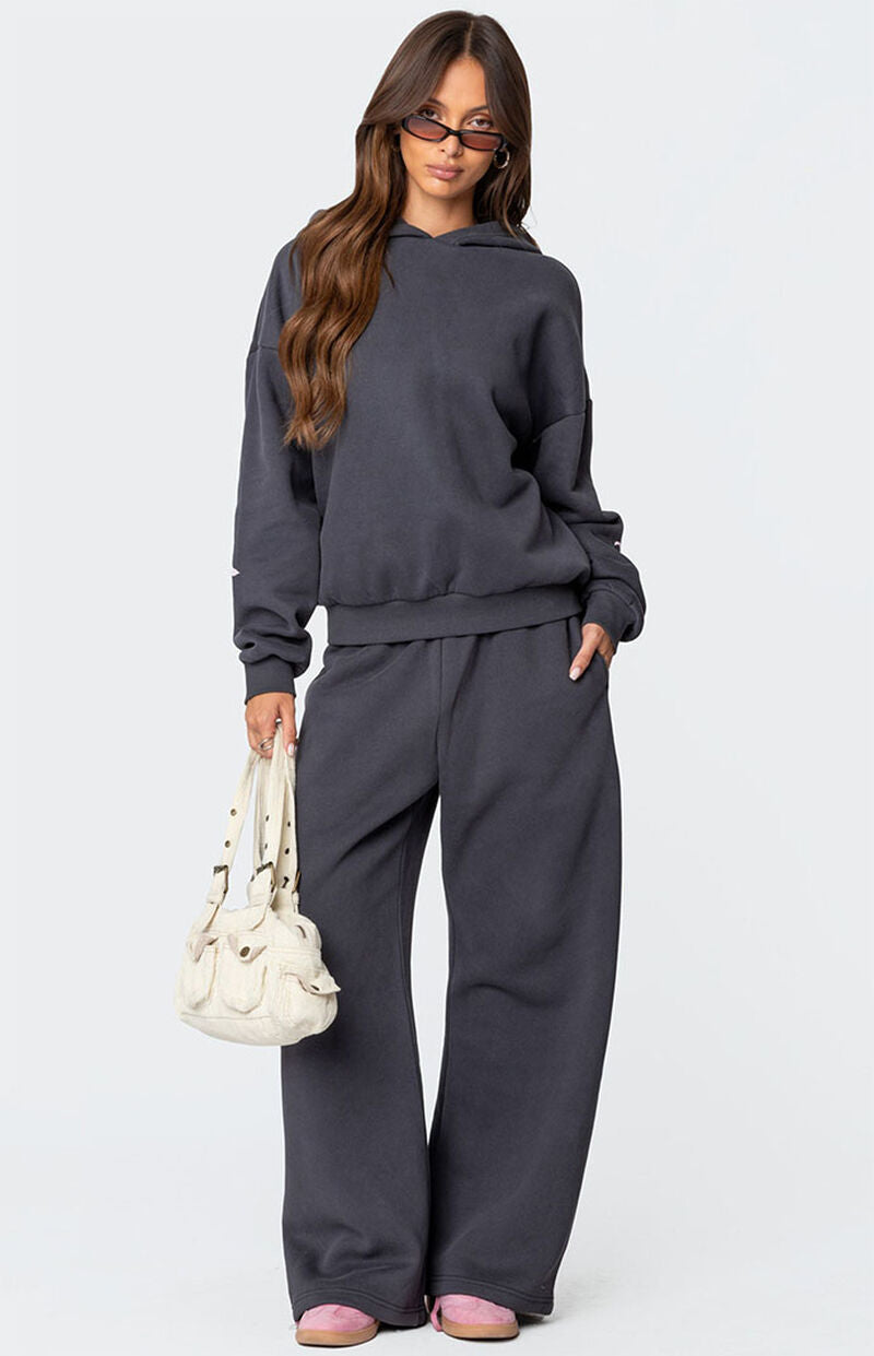 BOW DETAIL HOODIE & SWEATPANTS SET