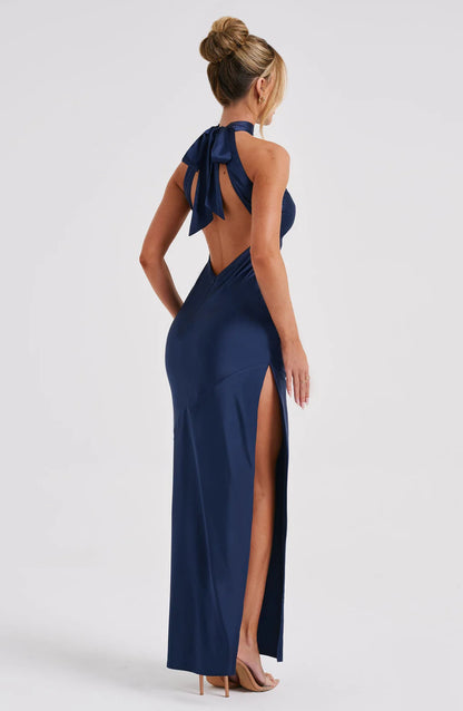 LUXE SATIN BACKLESS MAXI DRESS