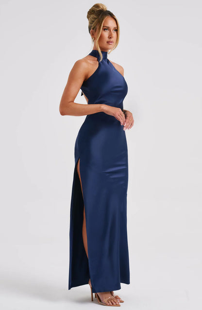 LUXE SATIN BACKLESS MAXI DRESS